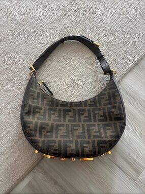 Fendi designer inspired Brown Monogram Hobo Bag